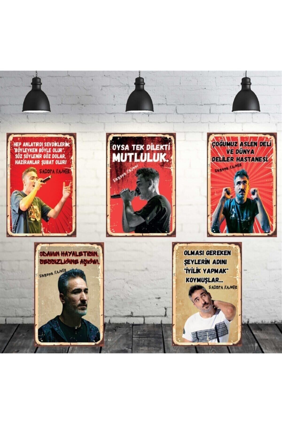 Sagopa Kajmer Temalı 5 Adet Mdf Tablo Seti