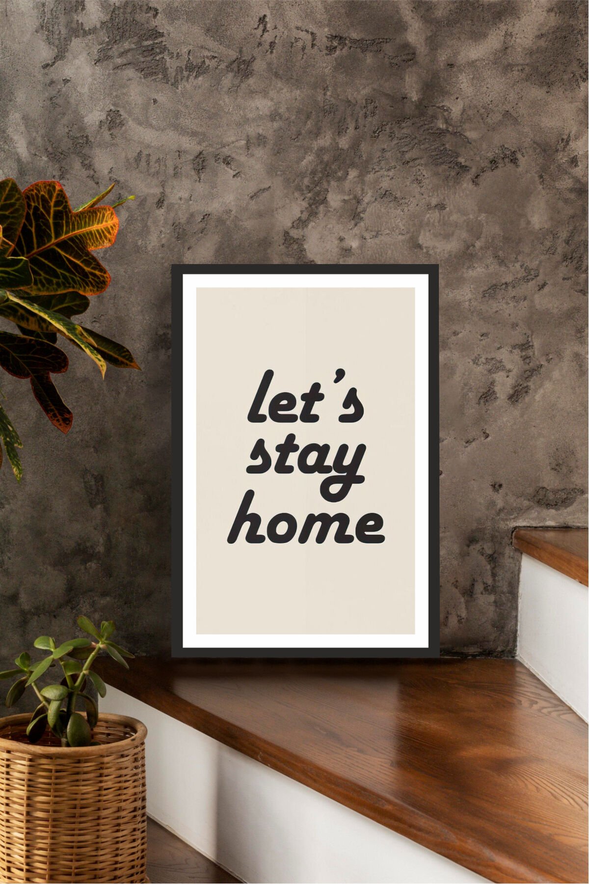 motto yazılı çerçeve görünümlü mdf tablo