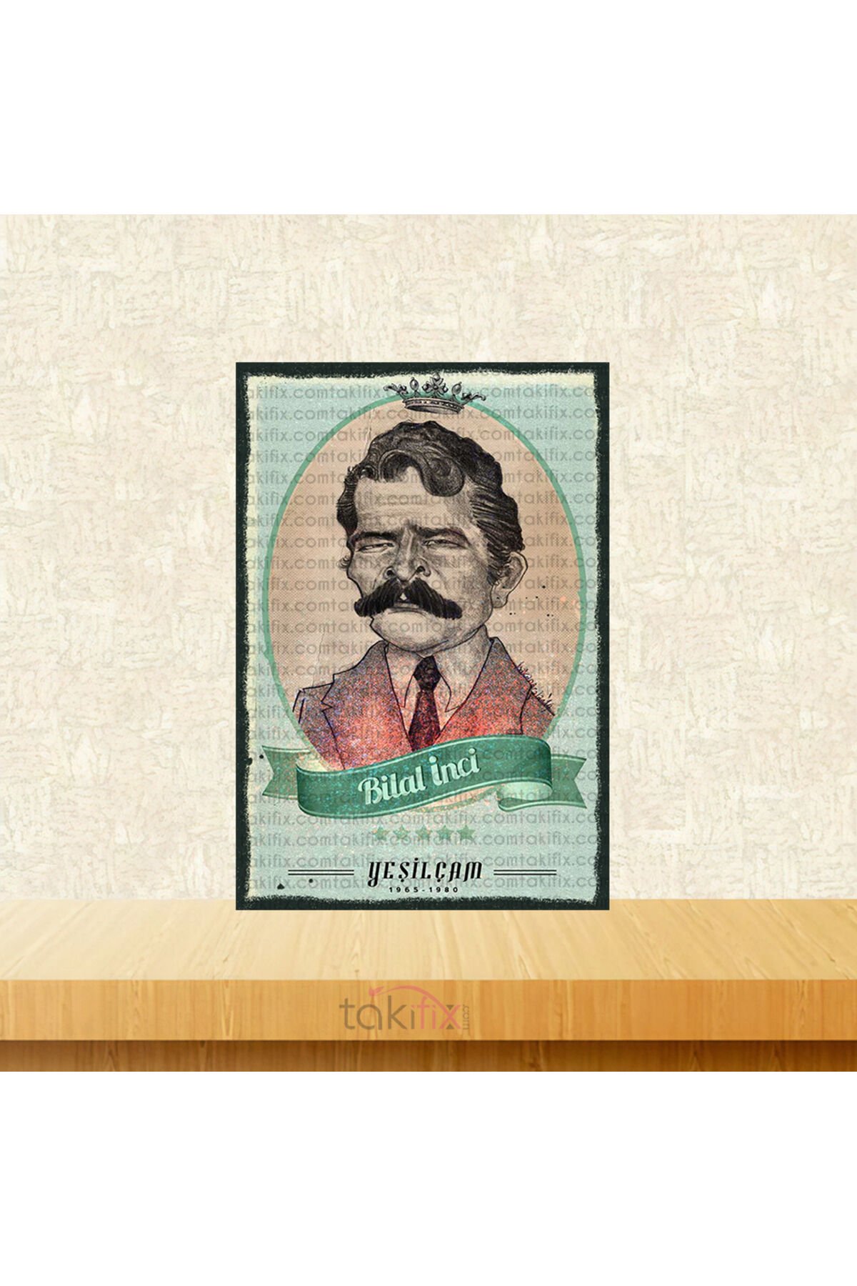 Bilal İnci Yeşilçam Tasarımlı 20x30 Cm Retro Ahşap Tablo