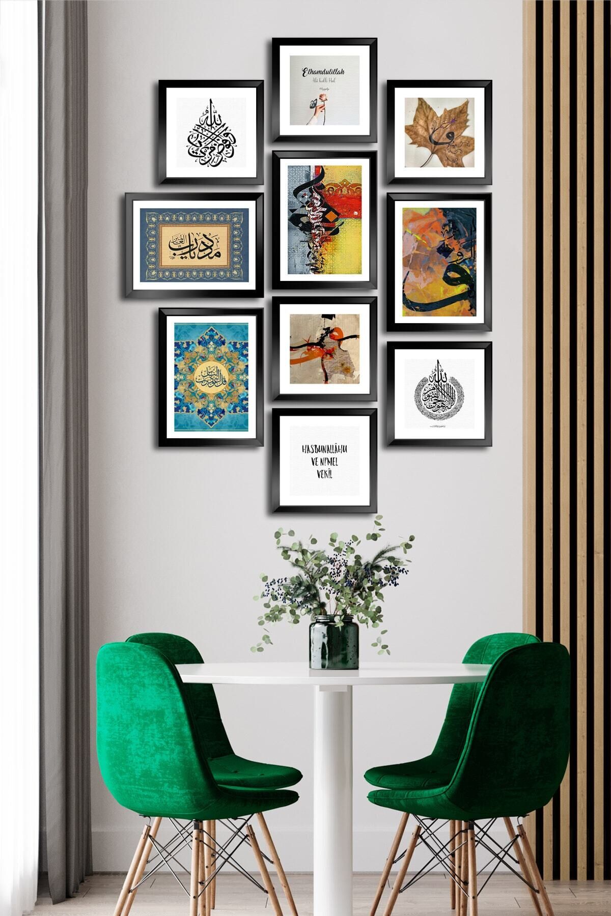 10 Parçalı Çerçeve Görünümlü Mdf Tablo Seti Flm062