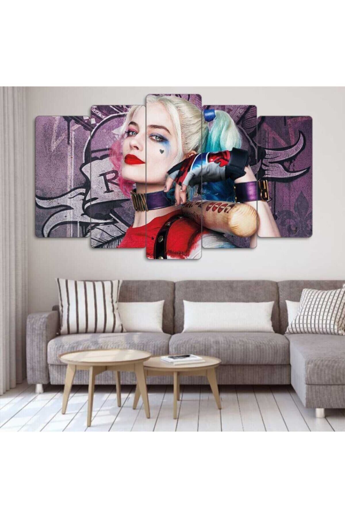 Harley Quinn - 5 Parçalı Tablo
