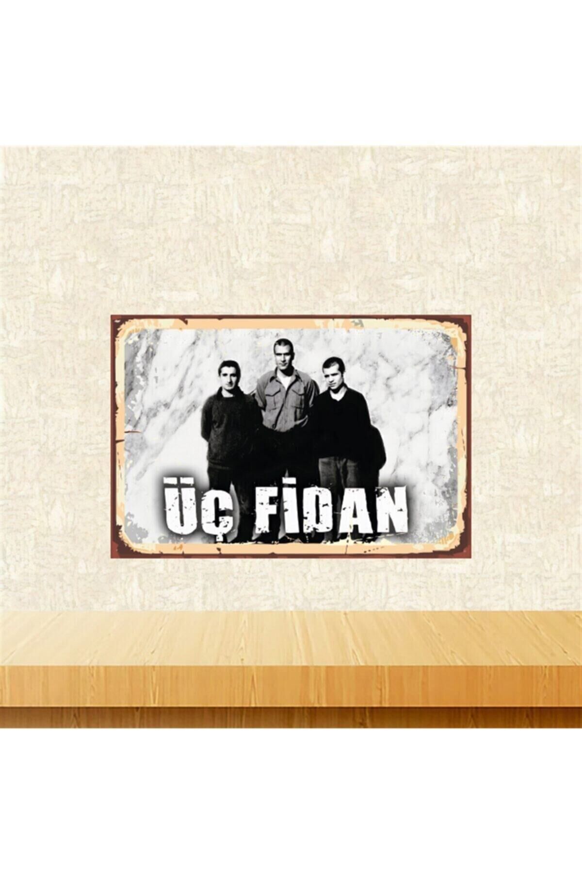 Üç Fidan Retro Ahşap Tablo Tkfx5424 20-30 cm