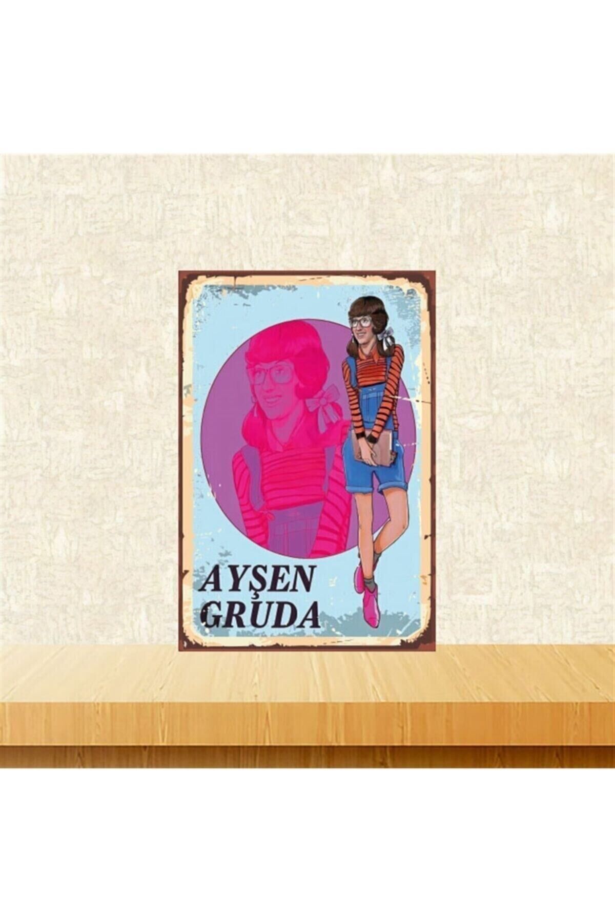 Ayşen Gruda 20-30 Cm Retro Ahşap Tablo Tkfx4896