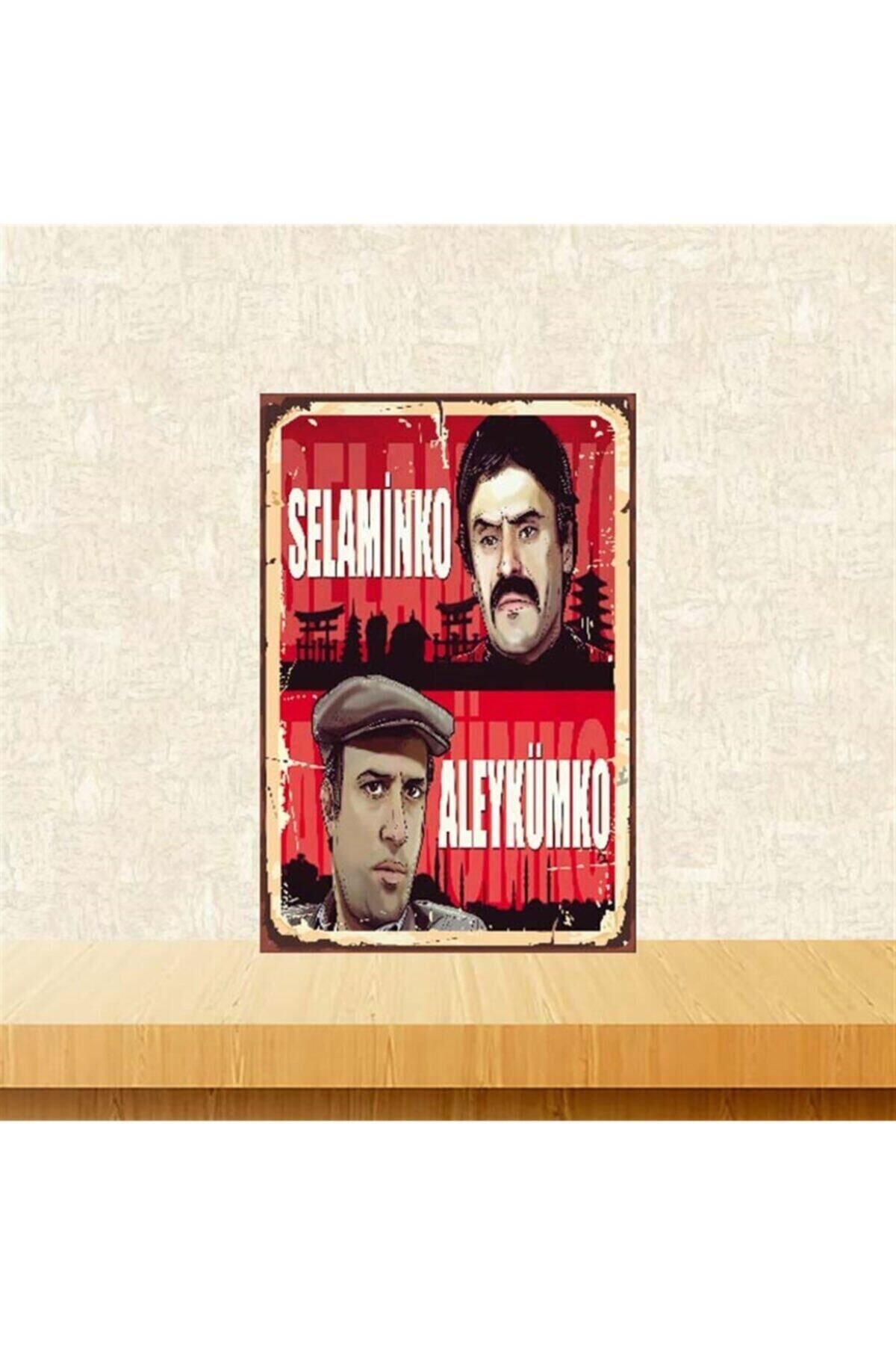Tokatçı Selamünko Aleykümko 20-30 Cm Retro Ahşap Poster