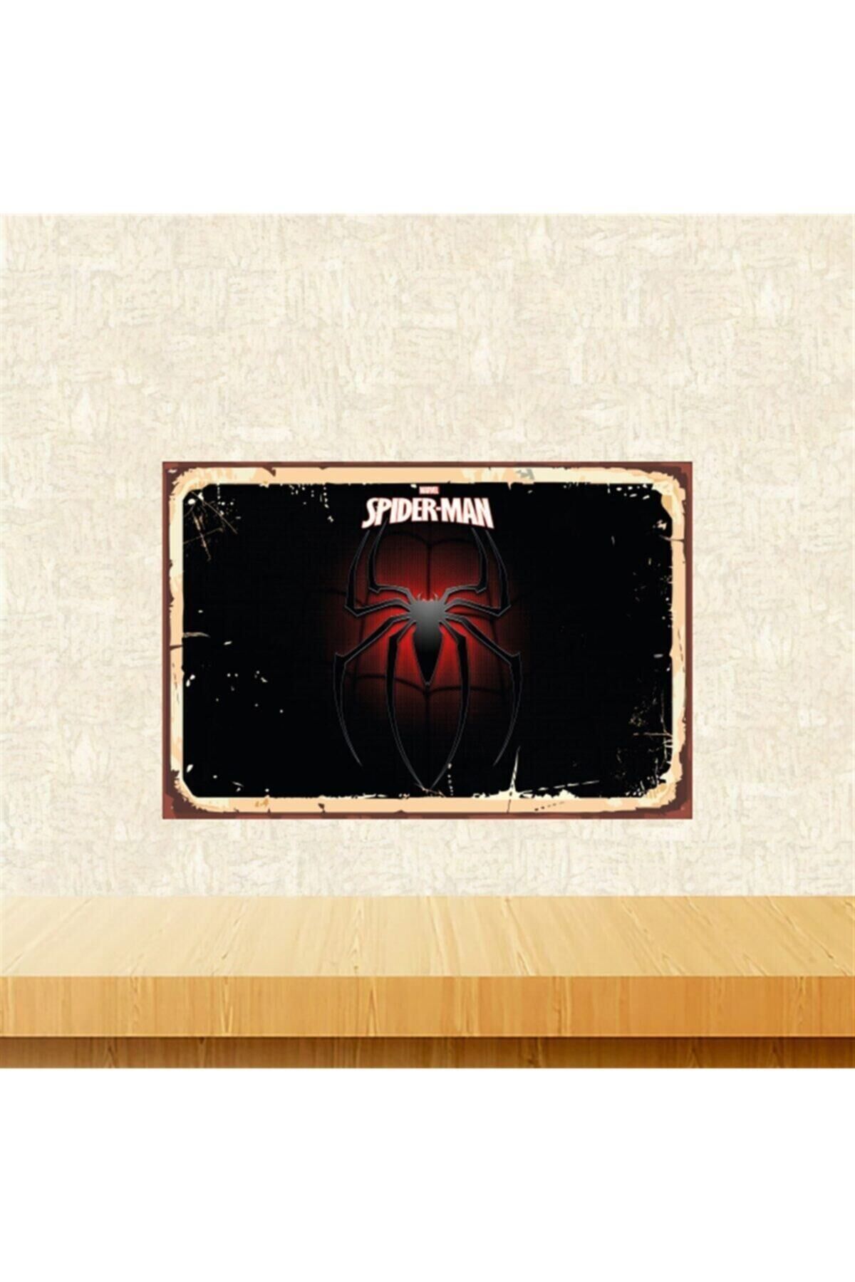 Örümcek Adam Tasarımlı 20-30 Cm Retro Ahşap Tablo Tkfx5644