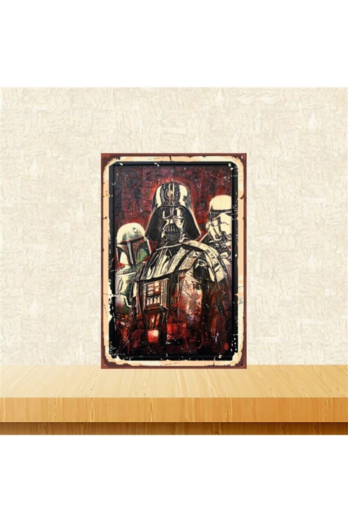 Star Wars Tasarımlı 20-30 cm Retro Ahşap Tablo Tkfx5838