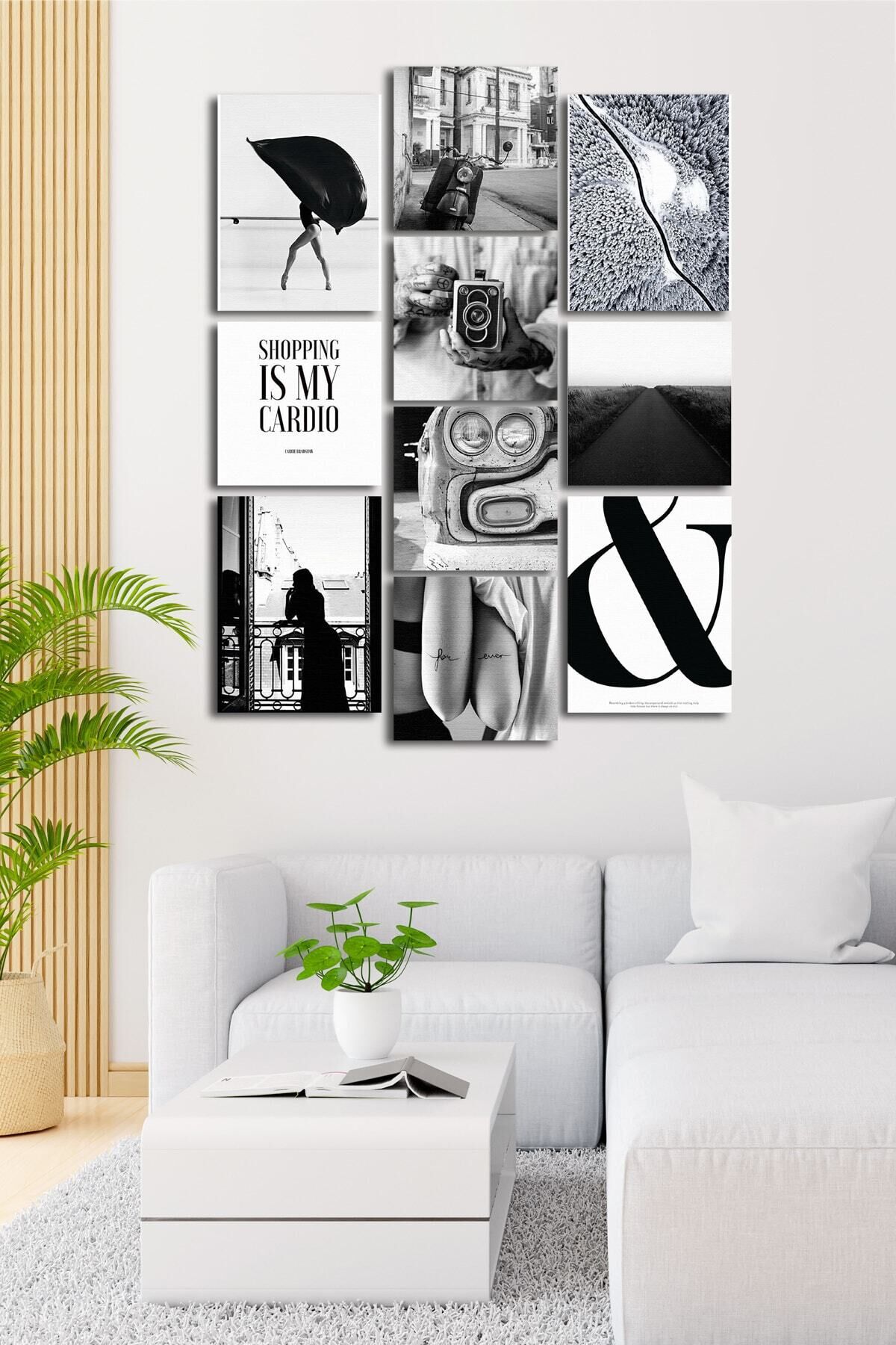 10 Parçalı Çerçeve Görünümlü Mdf Tablo Seti Flm005