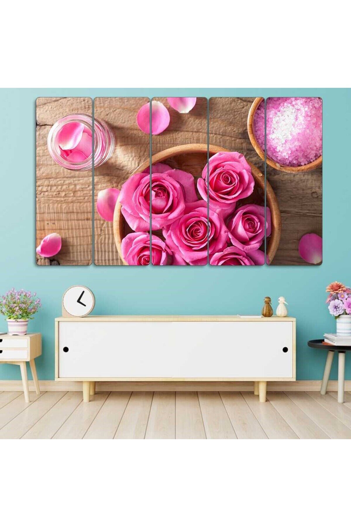 Pembe Gül, Tuz - 5 Parçalı Tablo