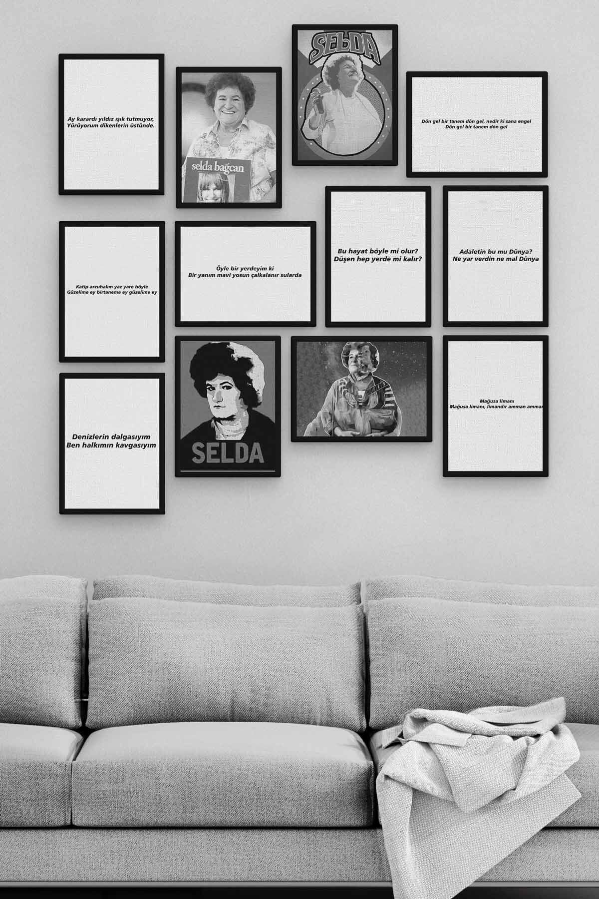 Selda Bağcan 12 Parça Ahşap Mdf Tablo Zlltb245