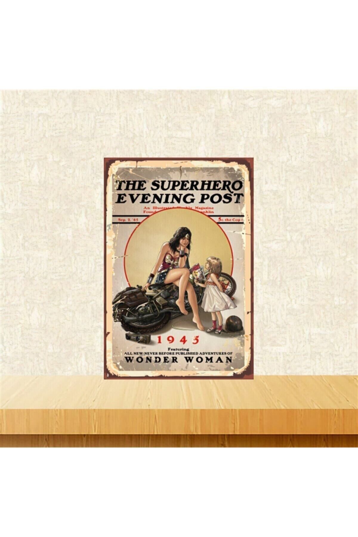 Wonderwoman 1945 20-30 Cm Retro Ahşap Tablo Tkfx5269