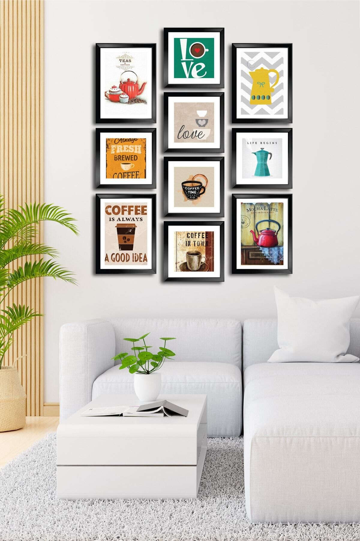 10 Parçalı Çerçeve Görünümlü Mdf Tablo Seti Flm159