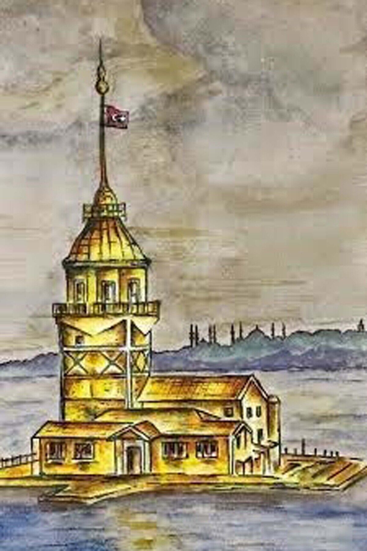 Kız Kulesi Tasarımlı Ahşap Poster