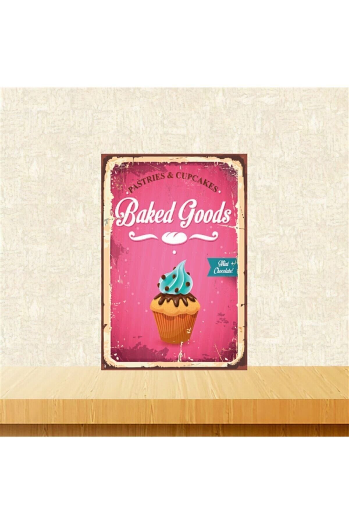 Baked Goods 20-30 Cm Retro Ahşap Tablo Tkfx5112