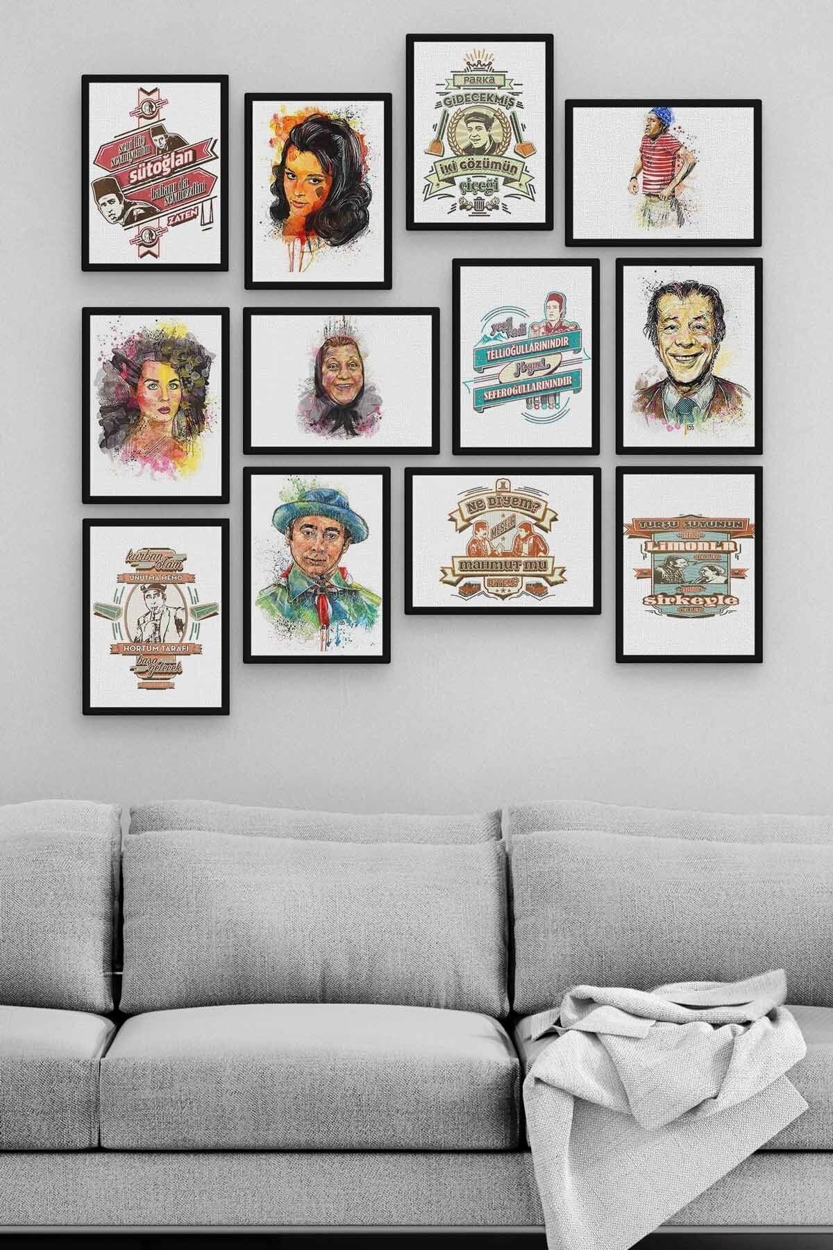 Yeşilçam Poster 12 Parça Ahşap Mdf Tablo Zlltb174