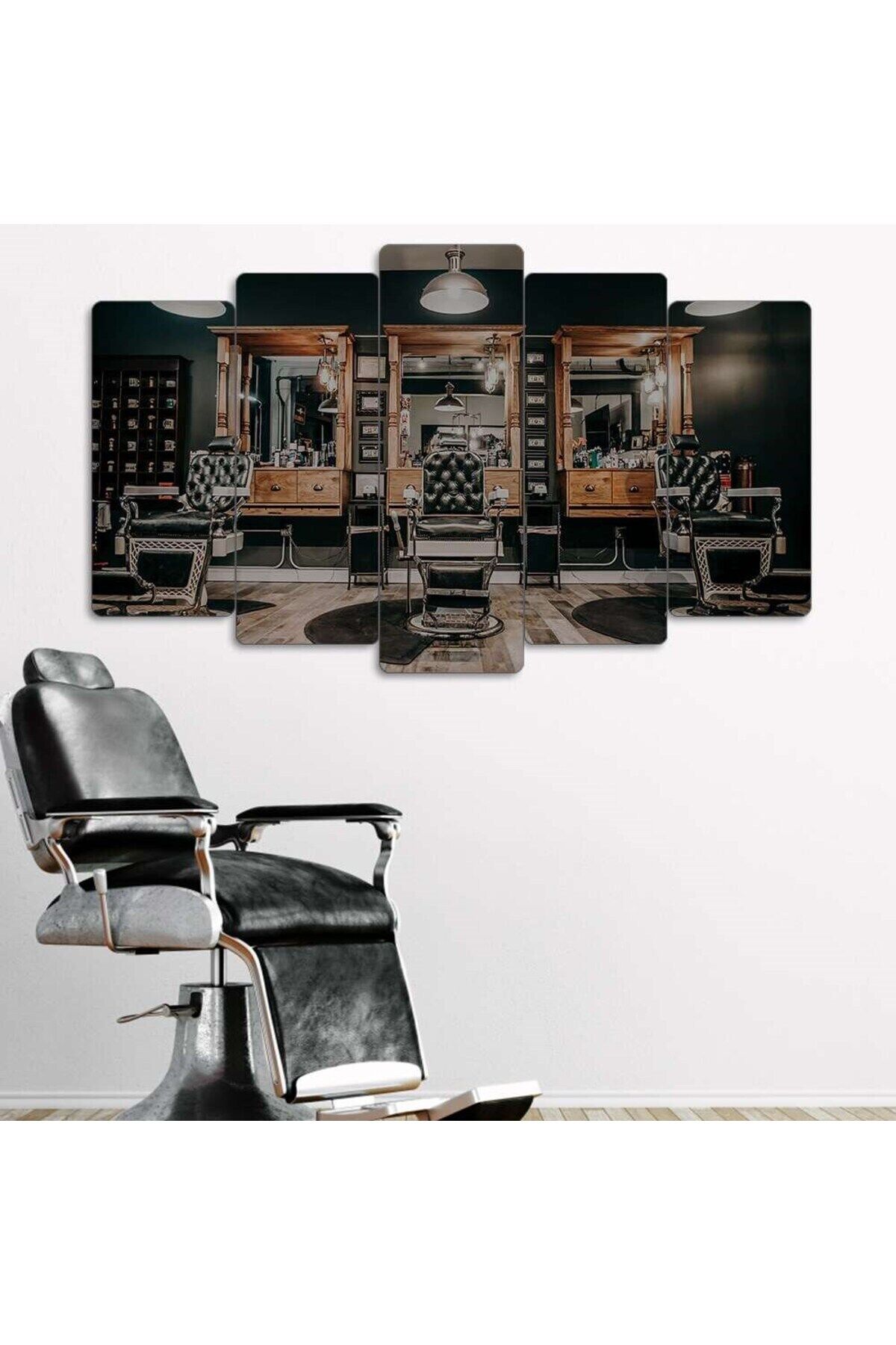 Berber Dükkanı - 5 Parçalı Berber Tablo