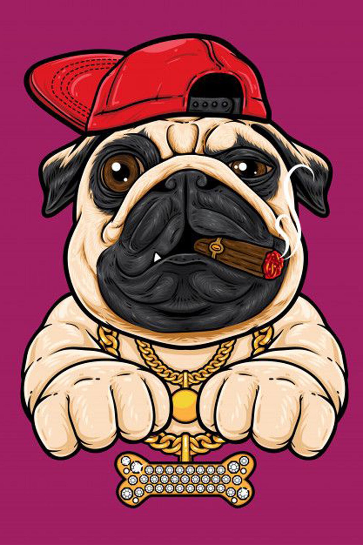 Köpek Tasarımlı Ahşap Poster