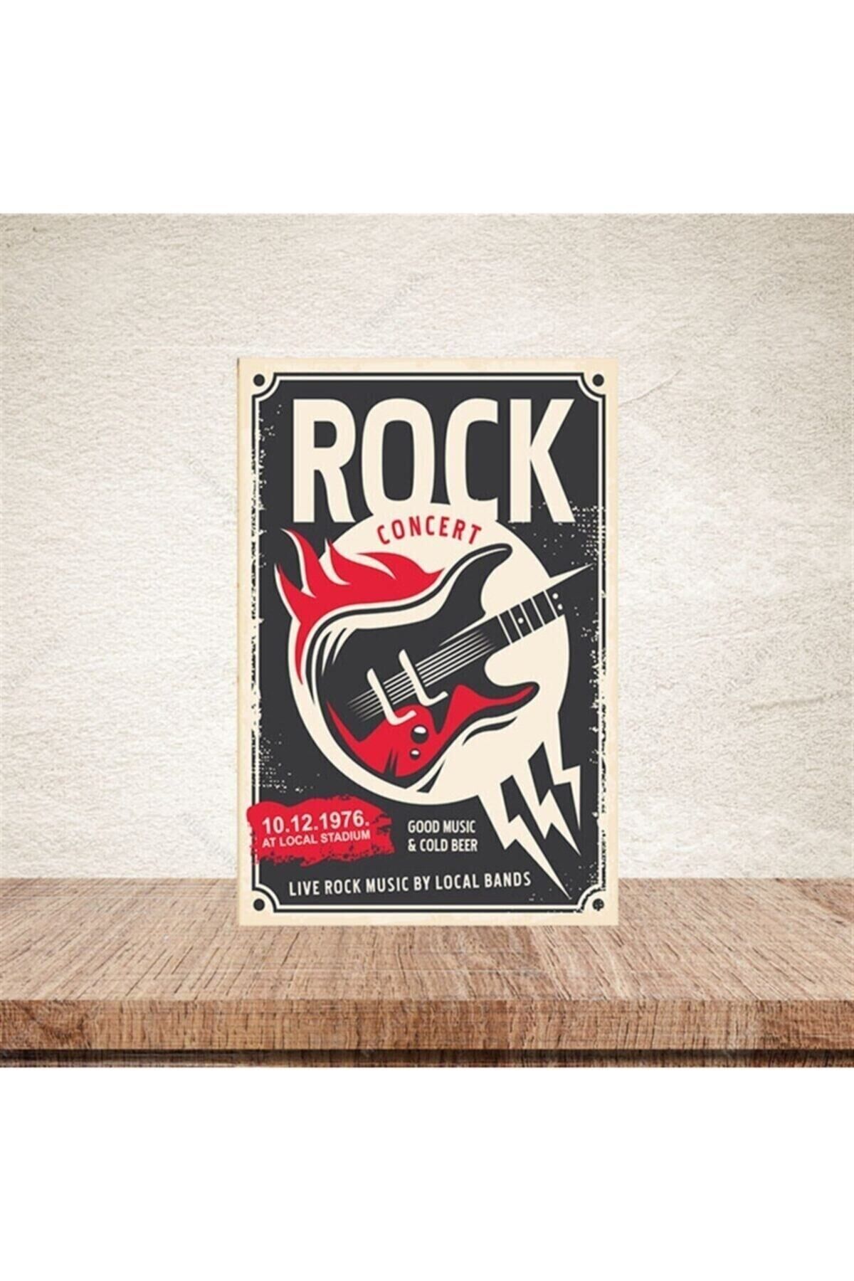 Rock Concert 20-30 Cm Retro Ahşap Poster