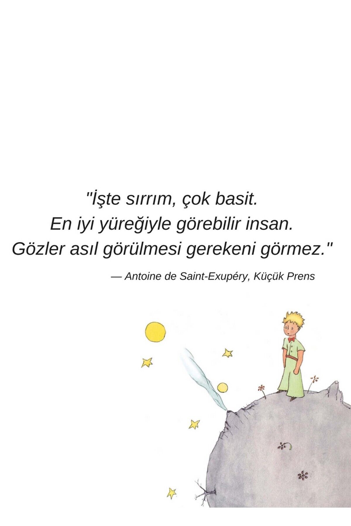 Küçük Prens Tasarımlı Ahşap Poster