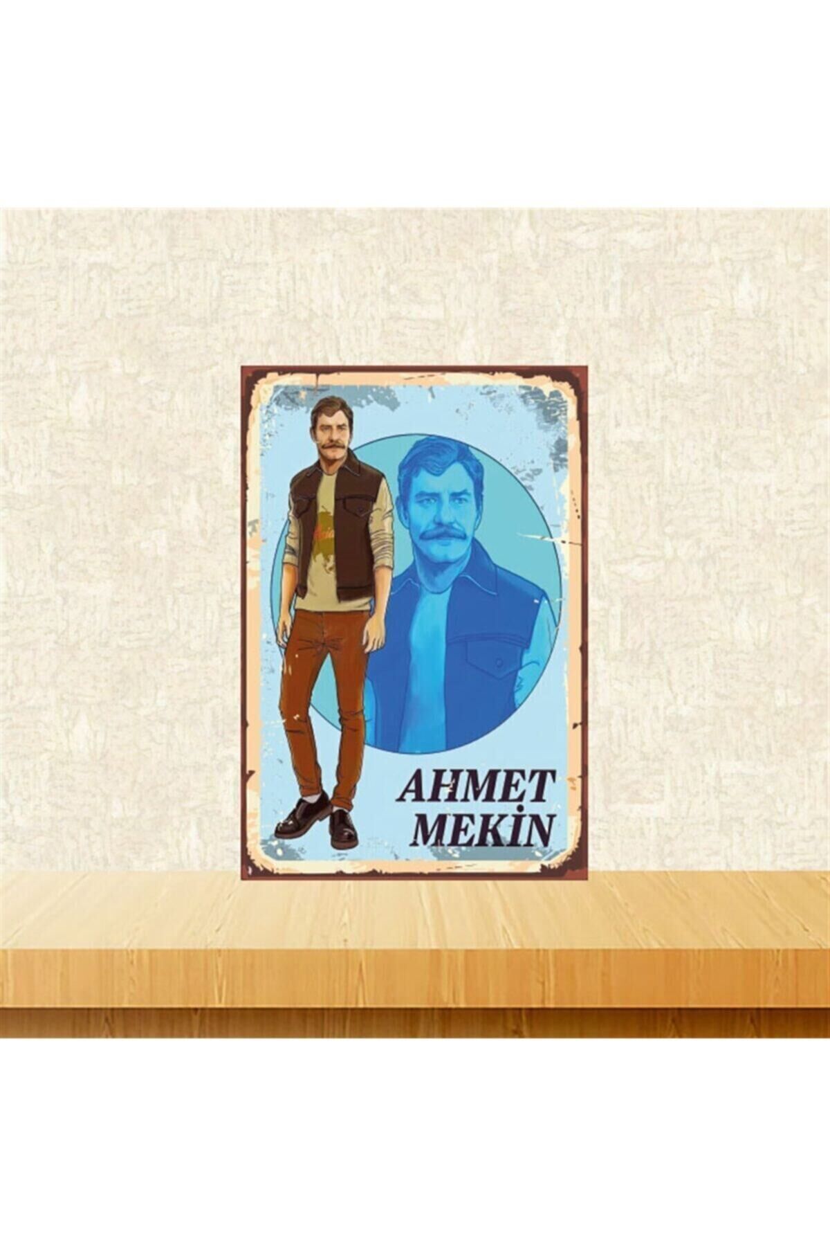 Ahmet Mekin 20-30 Cm Retro Ahşap Tablo Tkfx4895