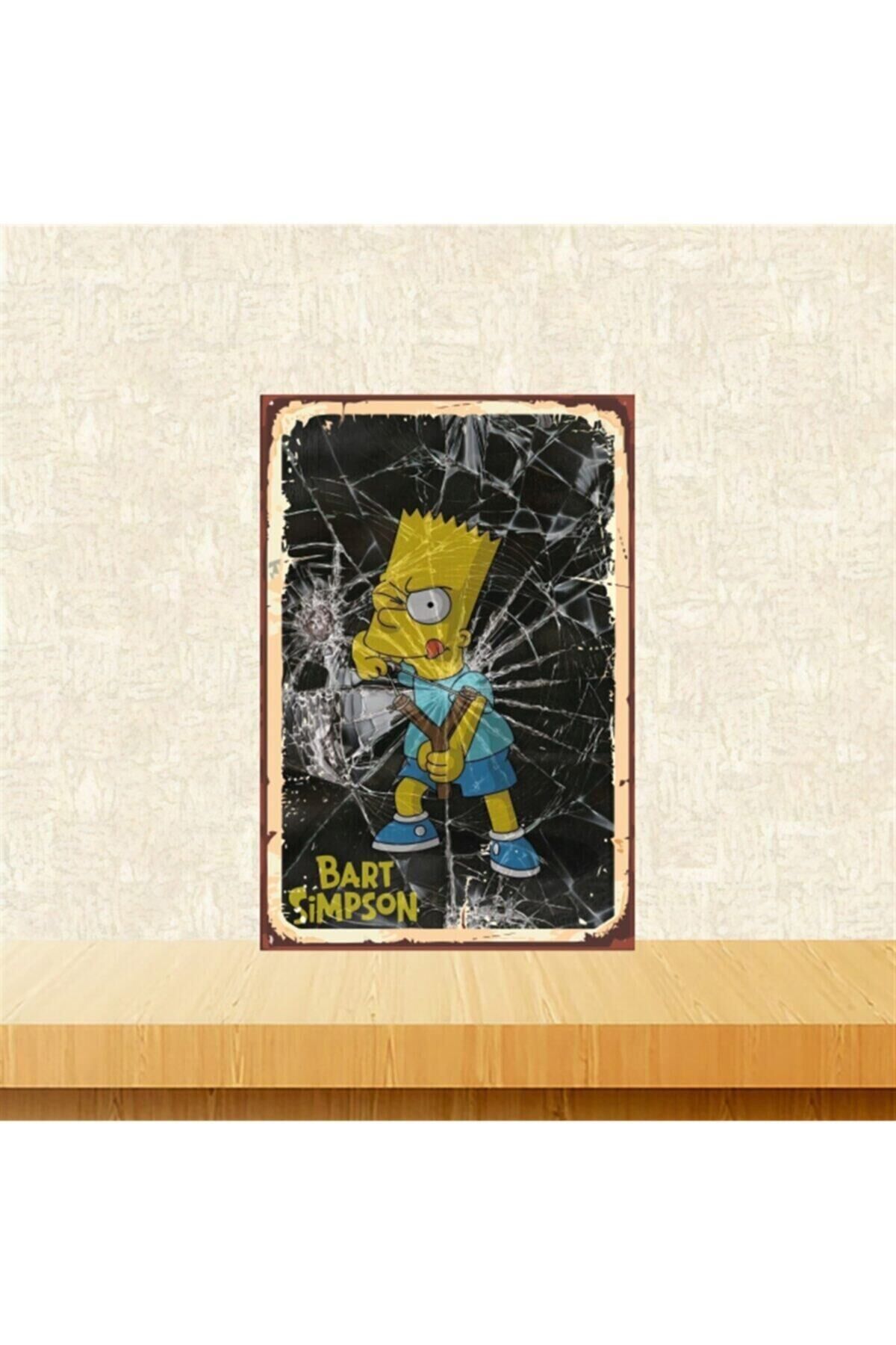 Bart Simpson 20-30 Cm Retro Ahşap Tablo Tkfx4685