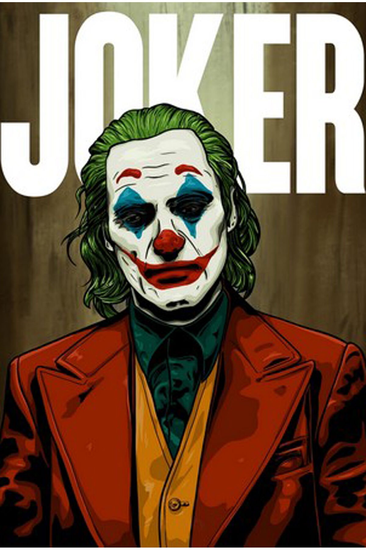 Joker Tasarımlı Ahşap Poster