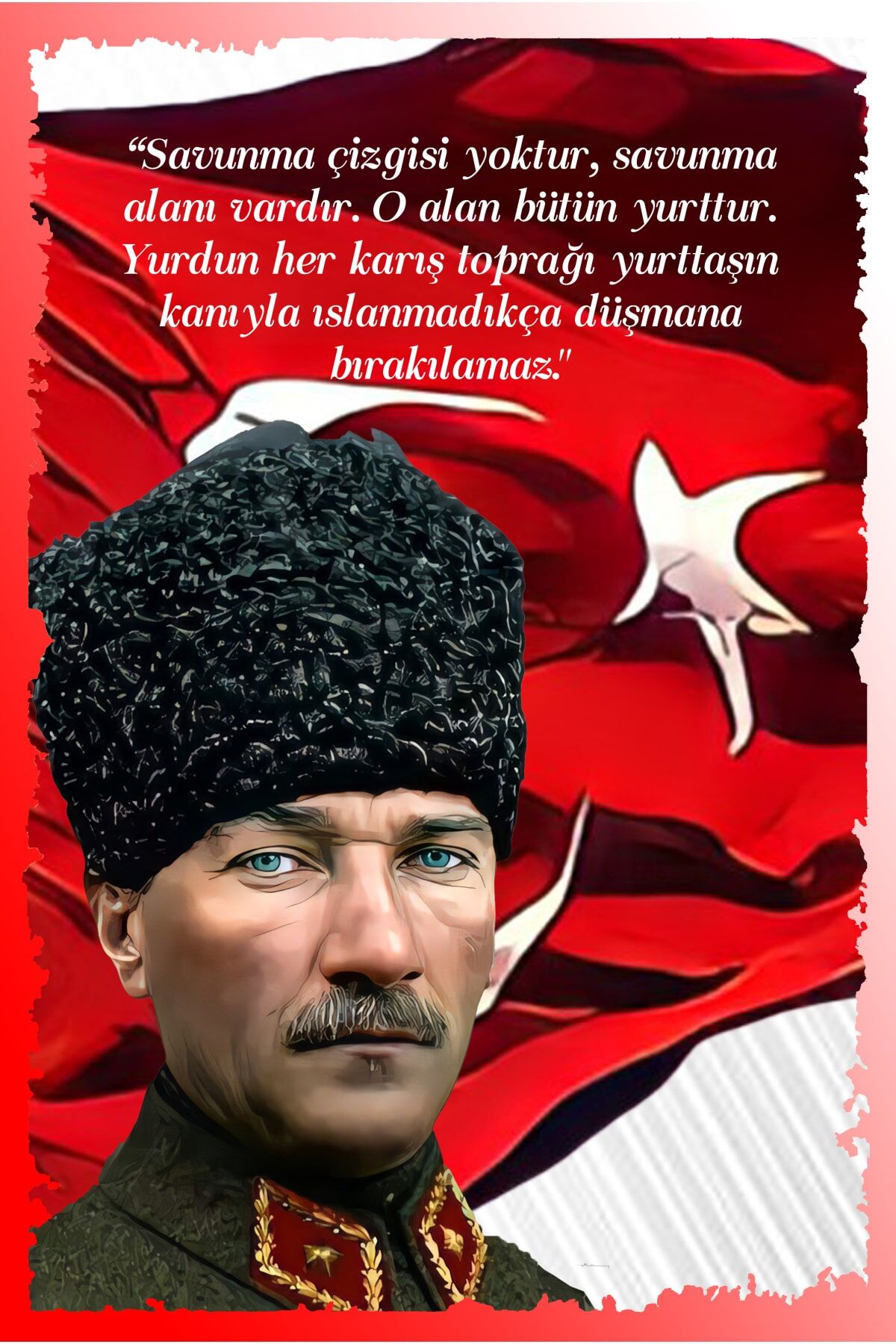Mustafa Kemal Atatürk Yazılı Ahşap Tablo/poster