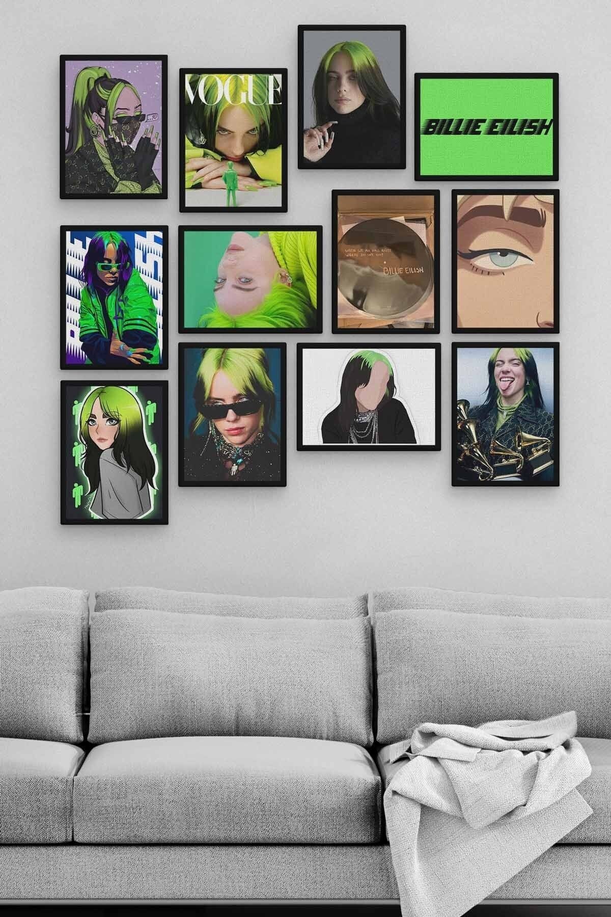Billie Eilish 12 Parça Ahşap Mdf Tablo Zlltb417