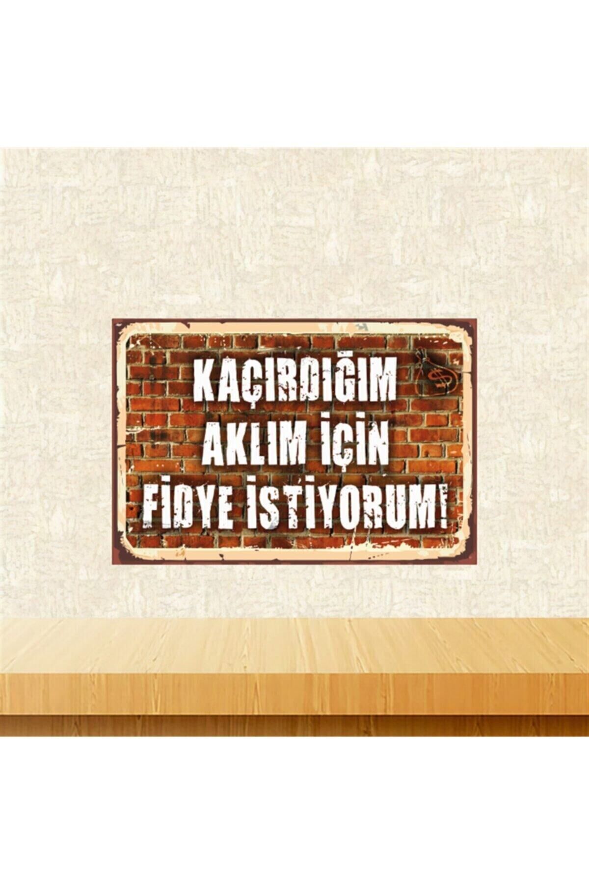 Kaçırdığım Aklım Için Fidye Istiyorum 20-30 Cm Retro Ahşap Tablo Tkfx5516