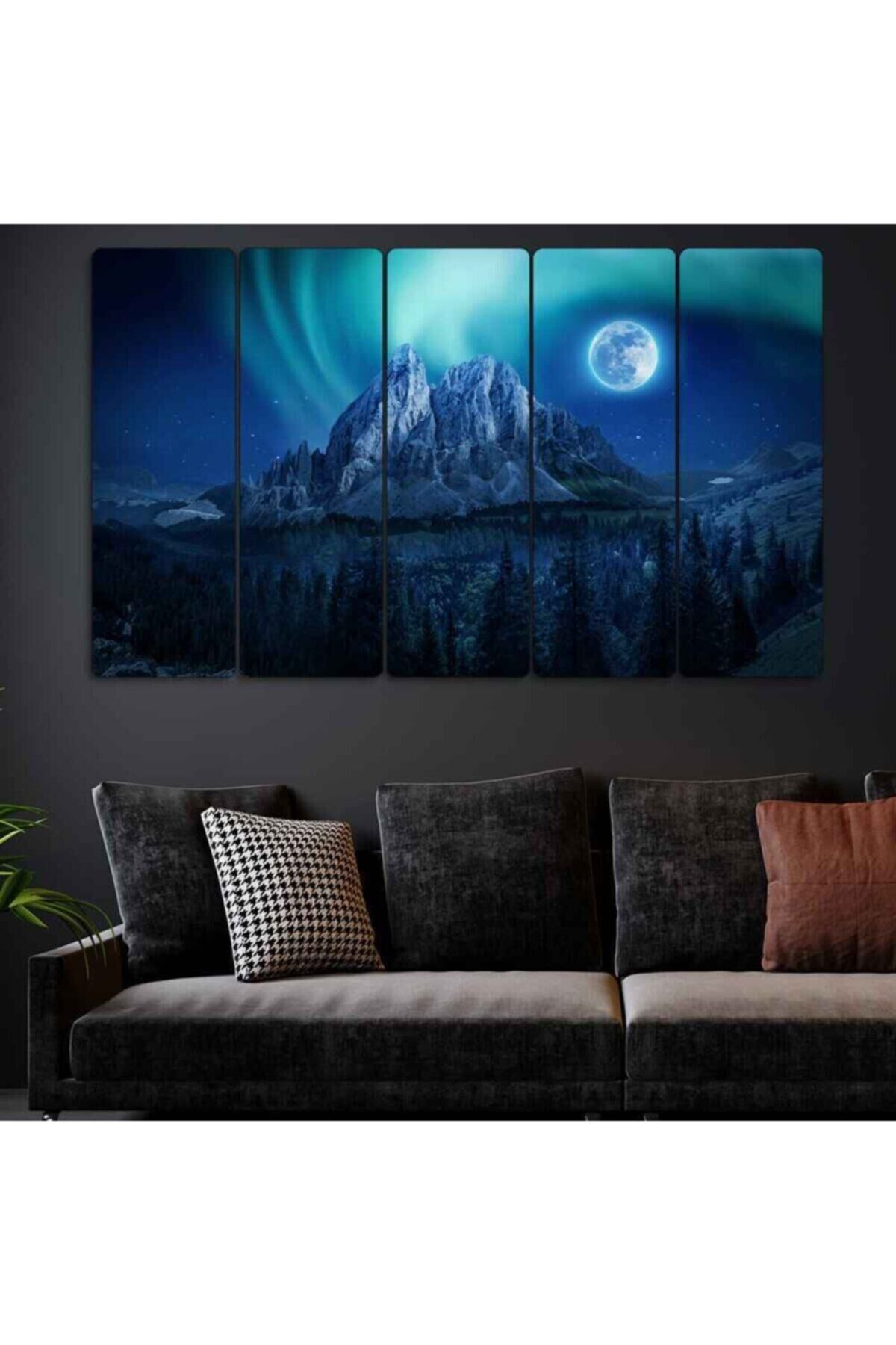 Kuzey Işıkları - 5 Parçalı Tablo