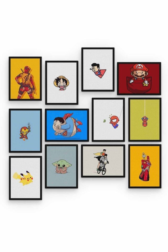 Movies 12 Parça Ahşap Mdf Tablo Zlltb384