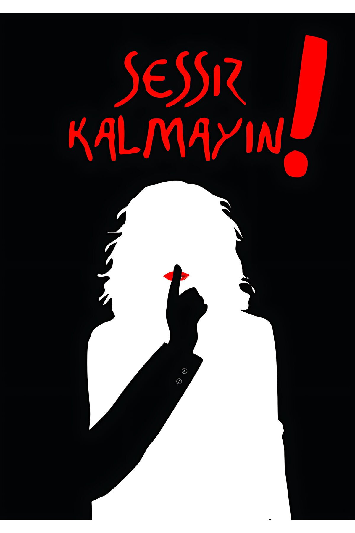 KADINA ŞİDDETE HAYIR Retro Ahşap Poster