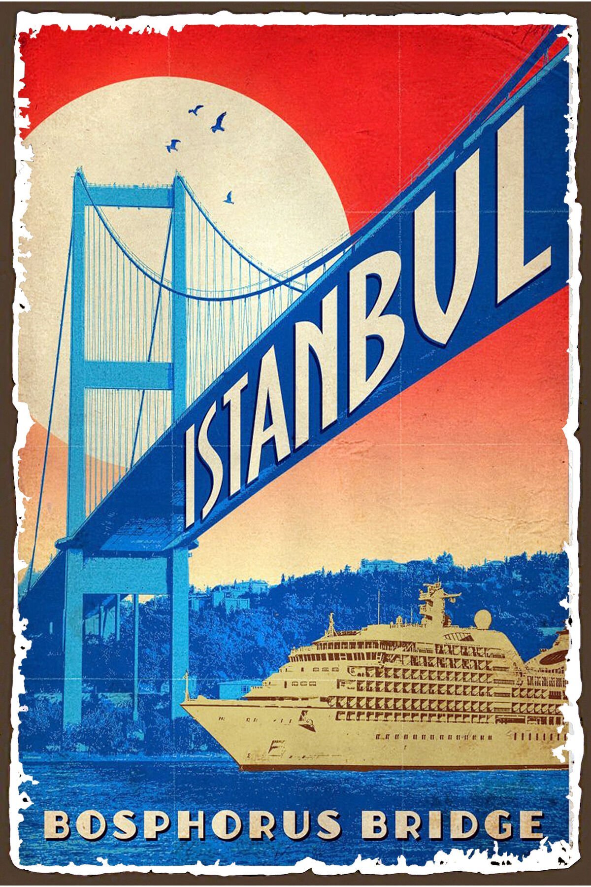 İstanbul Tasarımlı Ahşap Poster