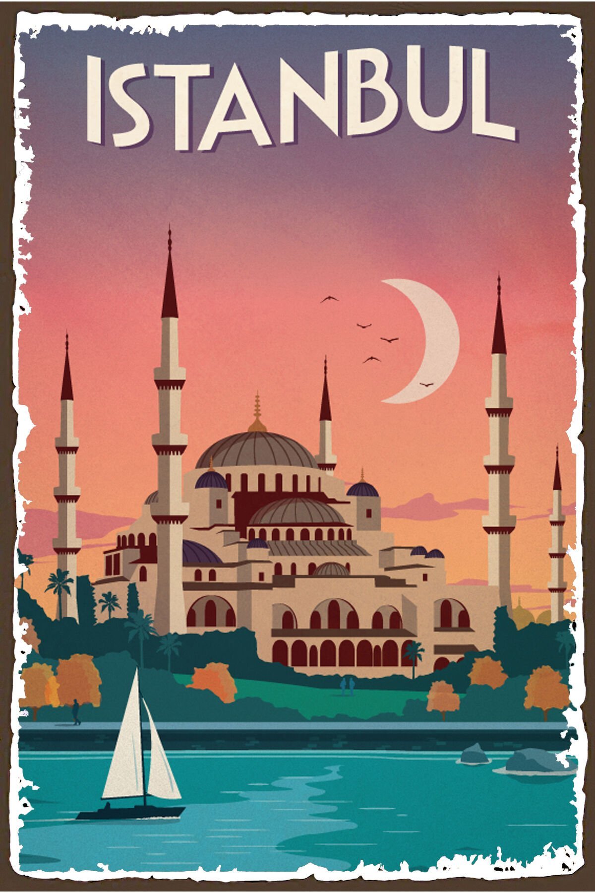 İstanbul Tasarımlı Ahşap Poster
