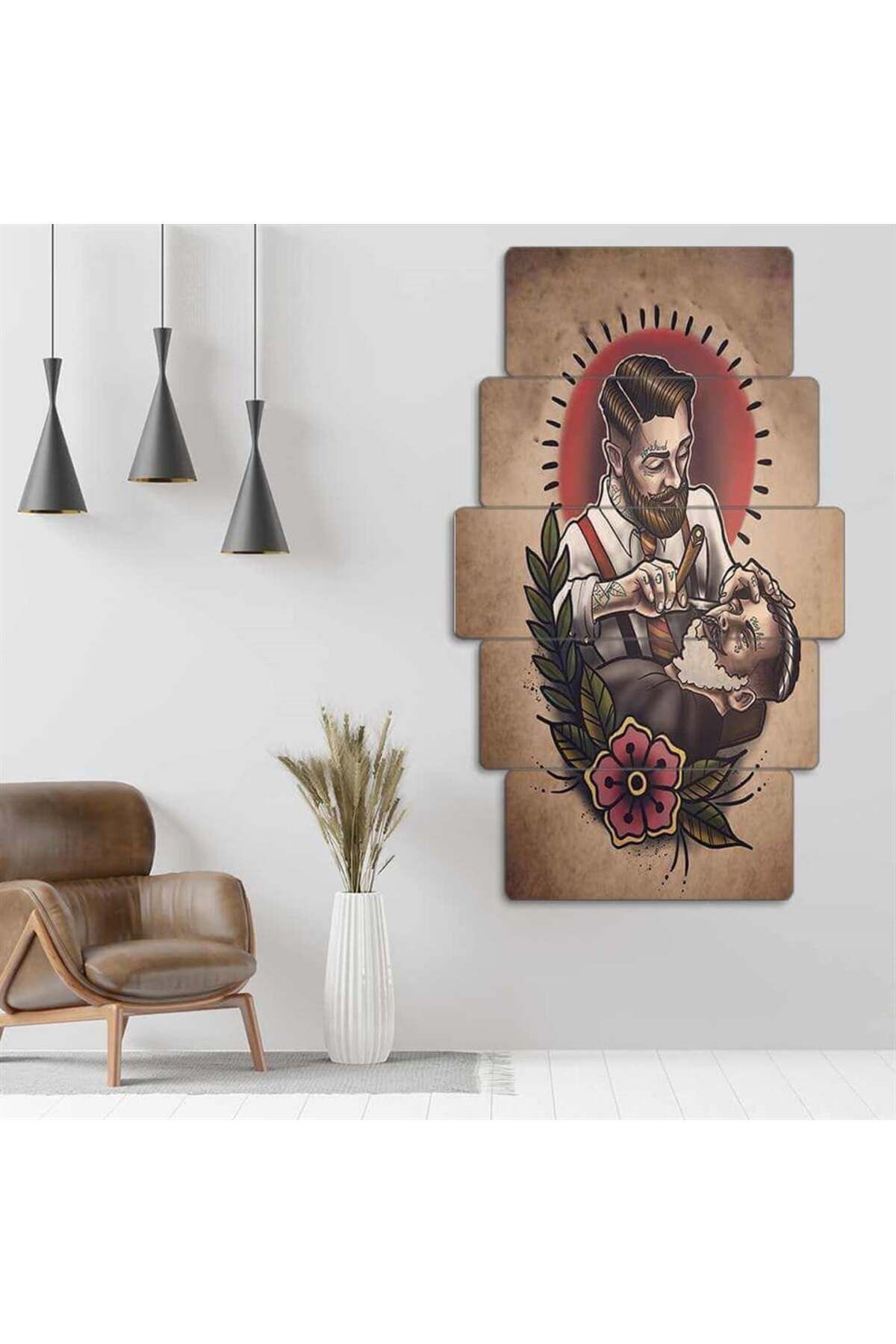 Barber Shop - 5 Parçalı Tablo