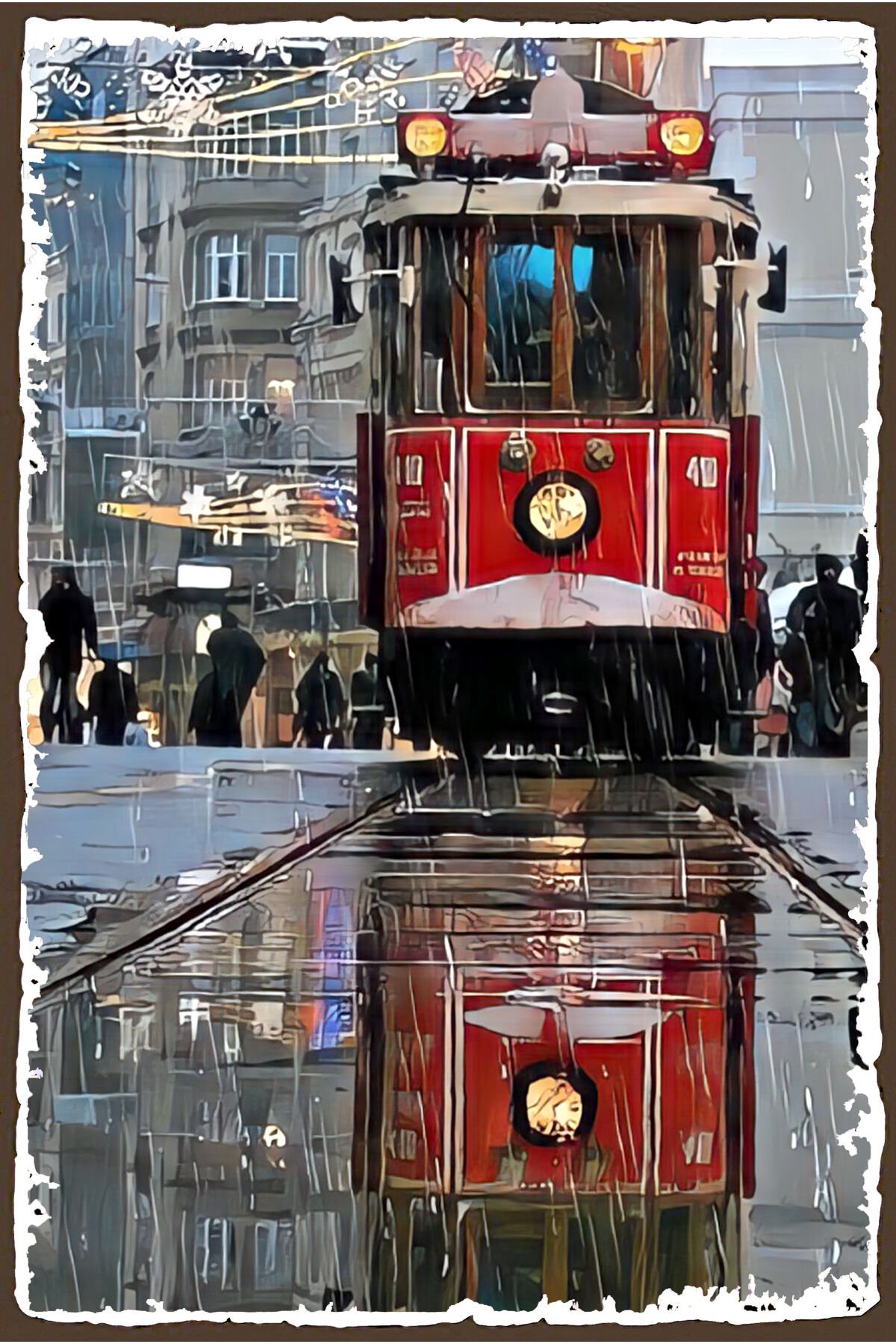 İstanbul Tasarımlı Ahşap Poster