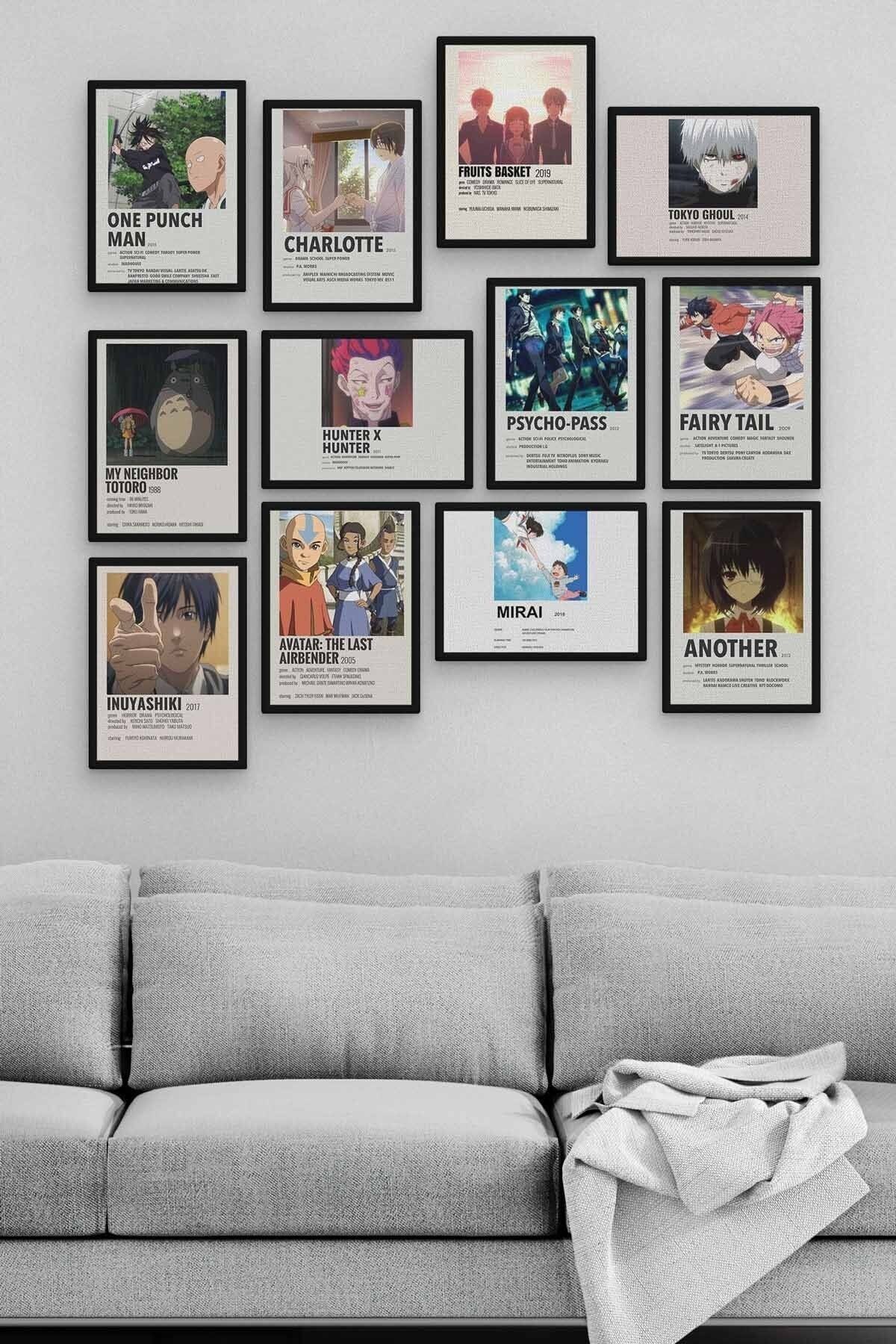 Anime Poster 12 Parça Ahşap Mdf Tablo Zlltb345