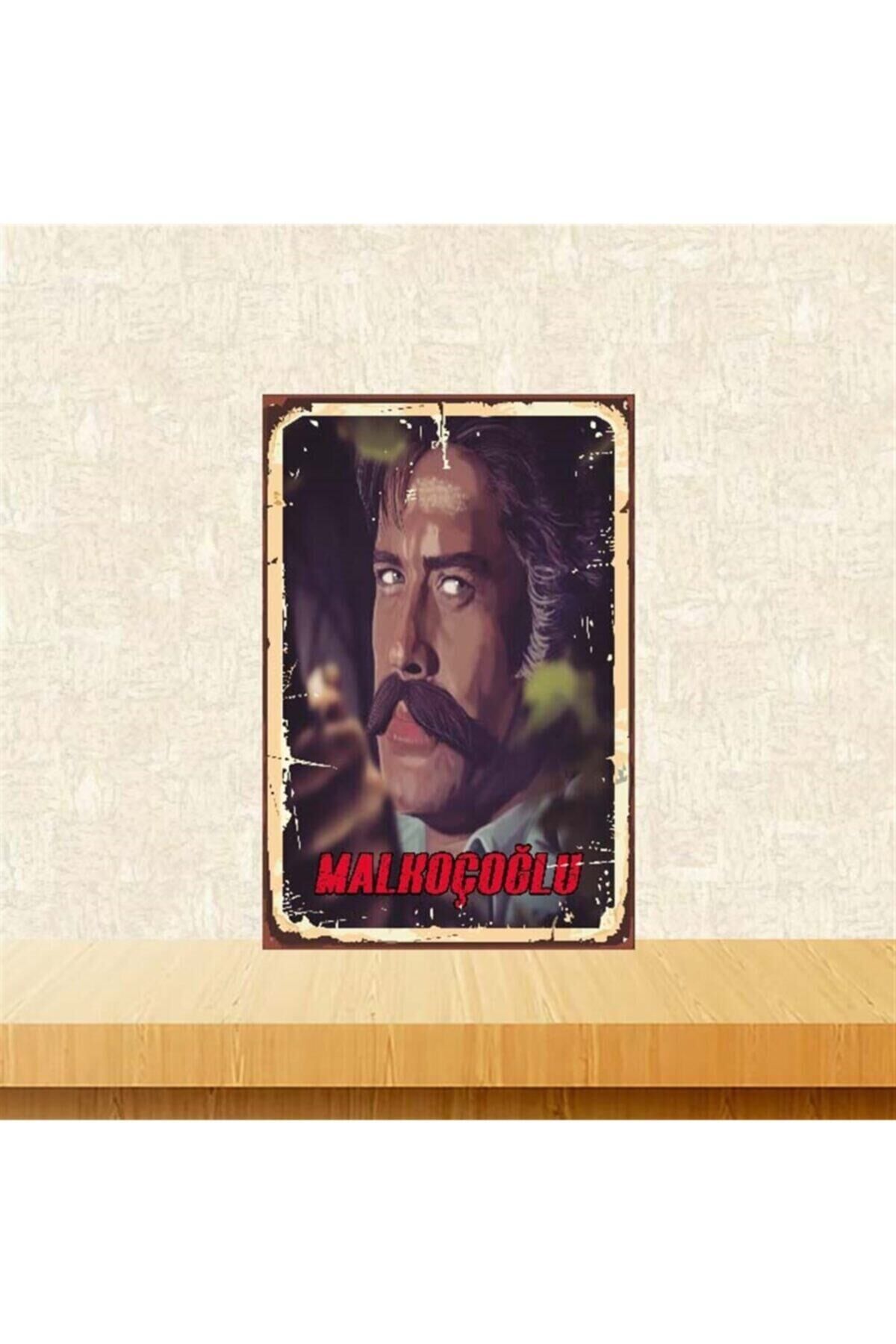 Malkoçoğlu Cüneyt Arkın 20-30 cm Retro Ahşap Poster