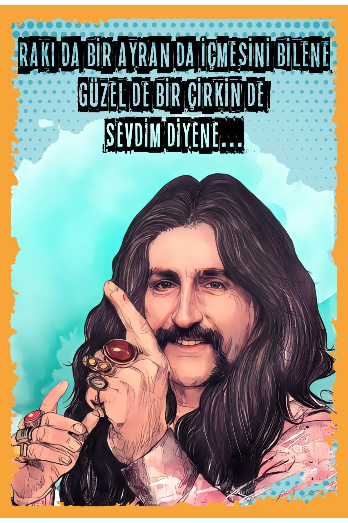 Barış Manço Yazılı Ahşap Tablo/poster