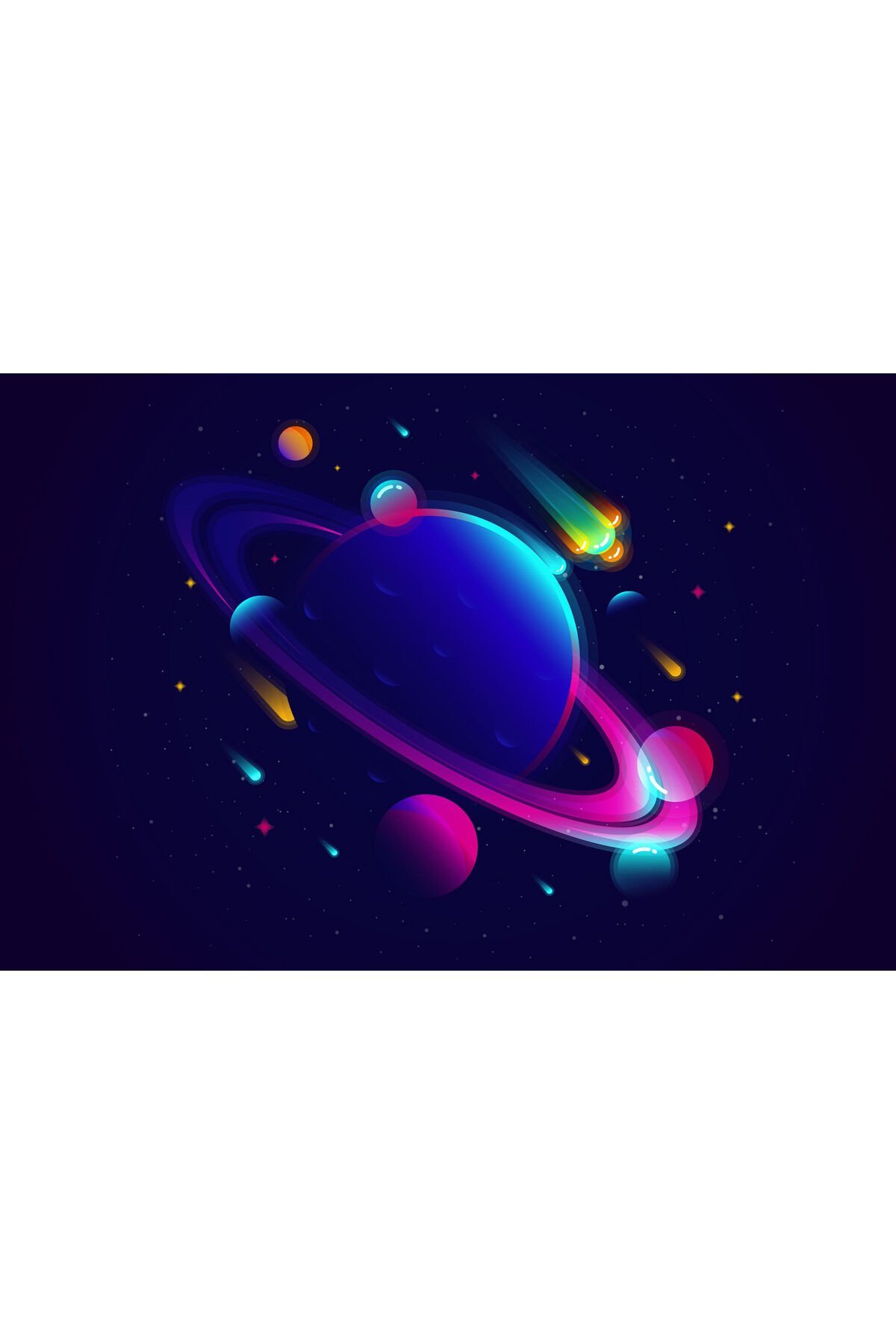 Gezegenler Tasarımlı Ahşap Poster