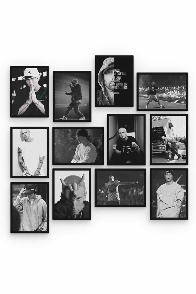 Eminem 12 Parça Ahşap Mdf Tablo Zlltb231