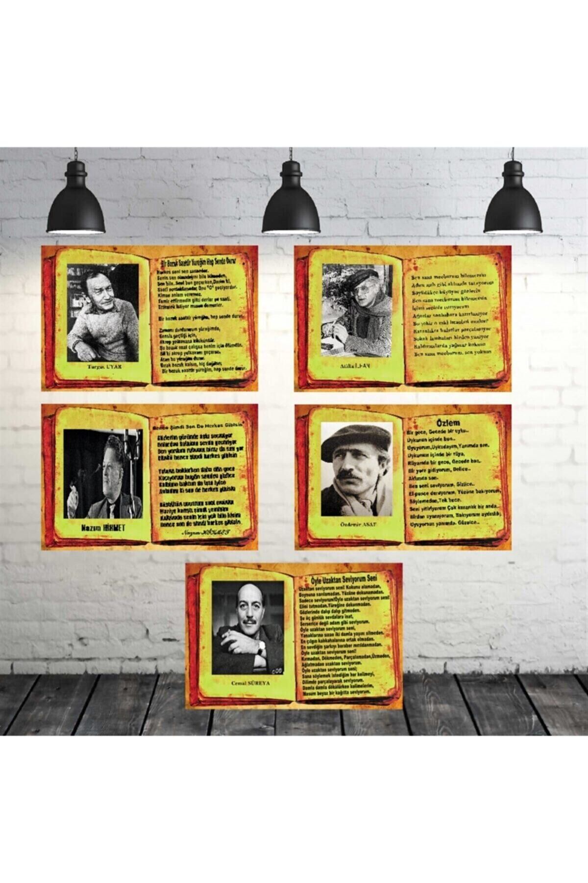 Şairler Kitap Tasarımlı Mdf Tablo Seti