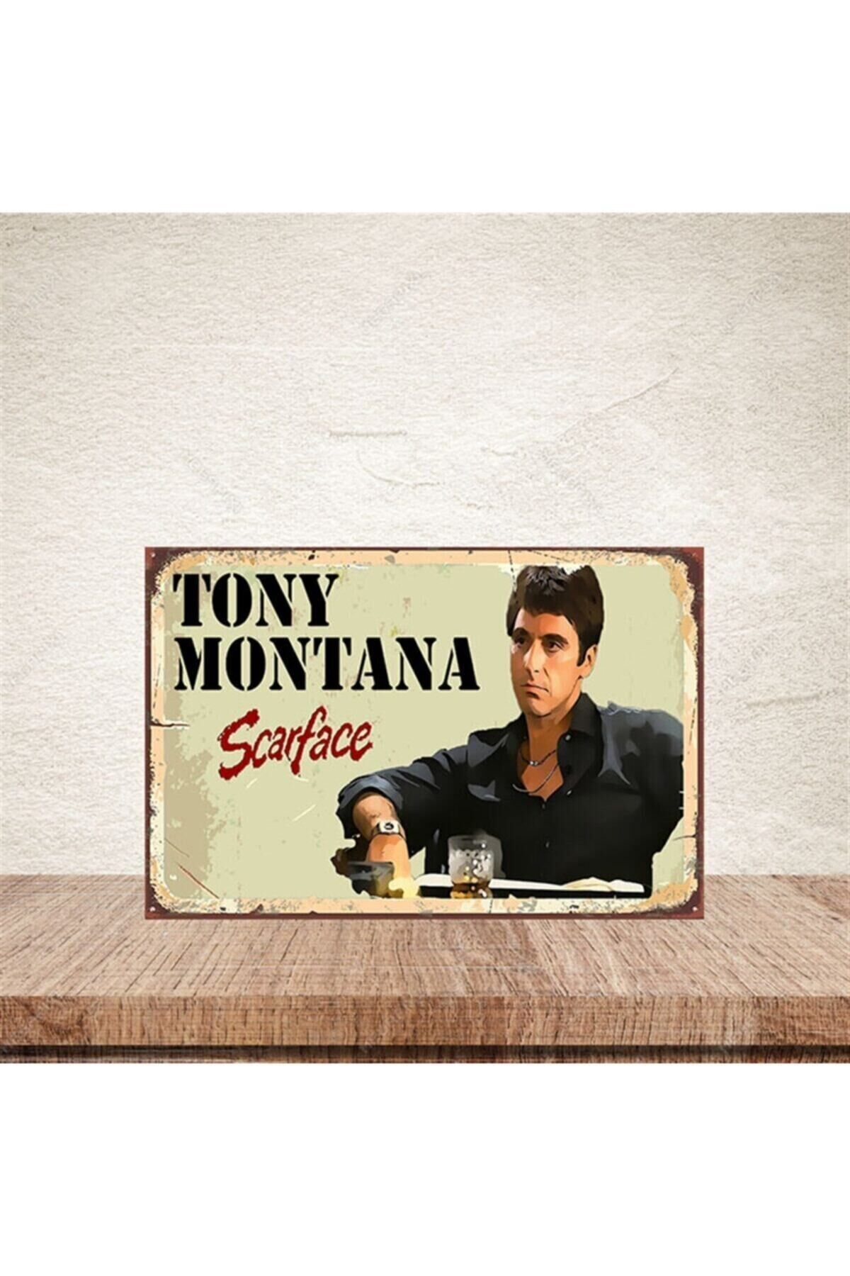 Tony Montana Retro Ahşap Poster 20x30 cm