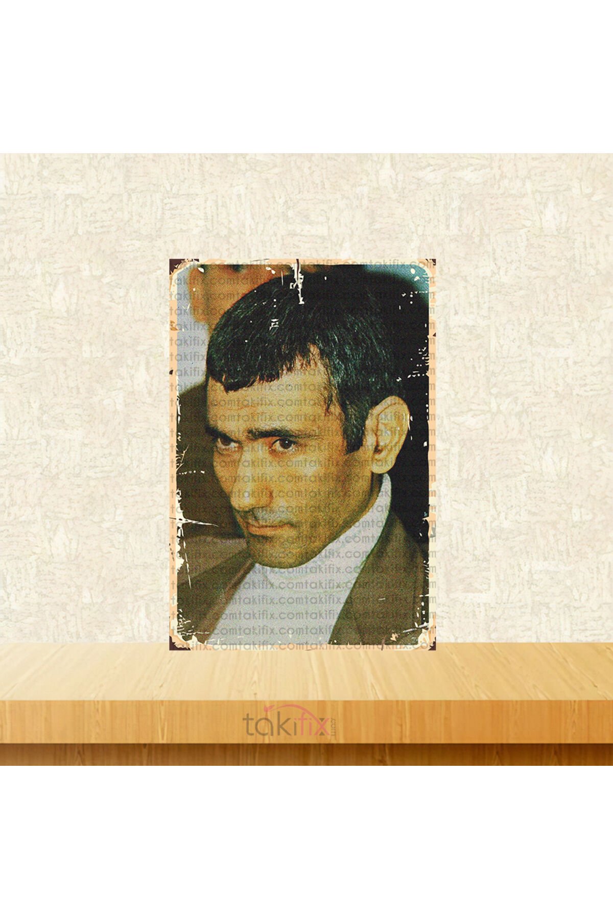 Yılmaz Güney Tasarımlı 20x30 Cm Retro Ahşap Tablo