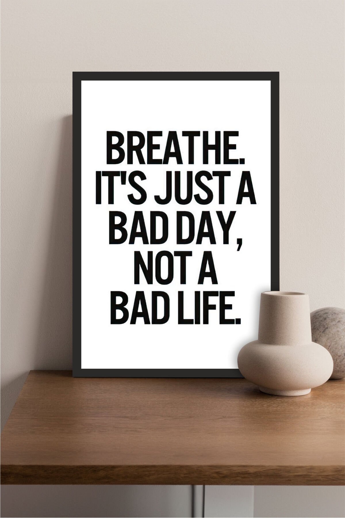 motto yazılı çerçeve görünümlü mdf tablo