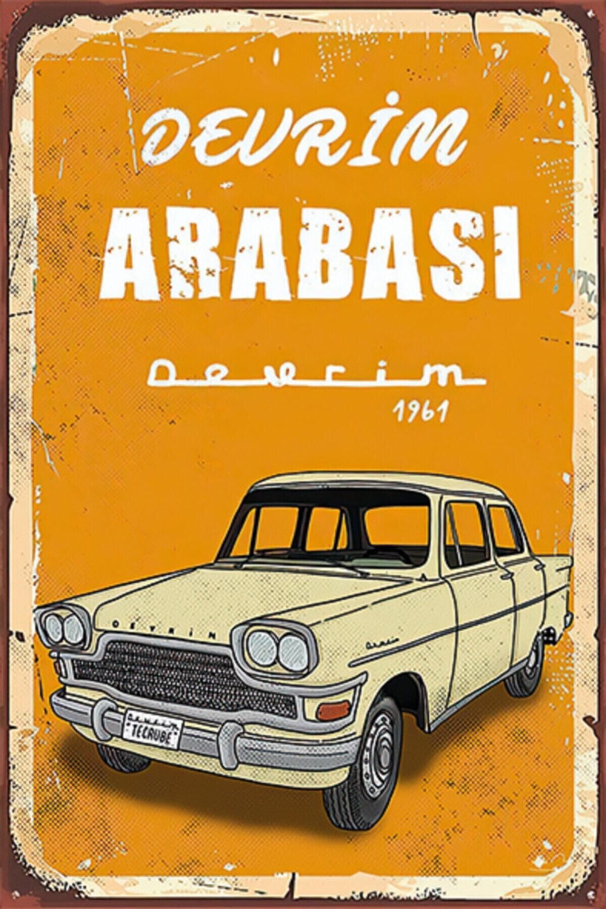 Devrim Arabası Retro Ahşap Poster