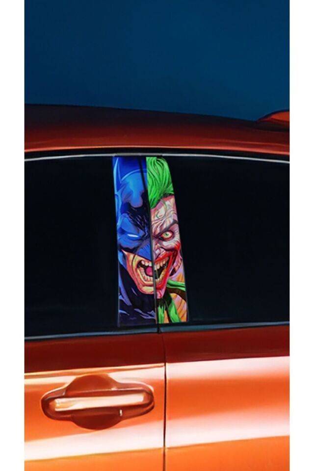 Araç Kapı Direk Kaplama Folyosu Joker Desenli (SAĞ SOL TAKIM) (2 ADET) - 22x50 Cm
