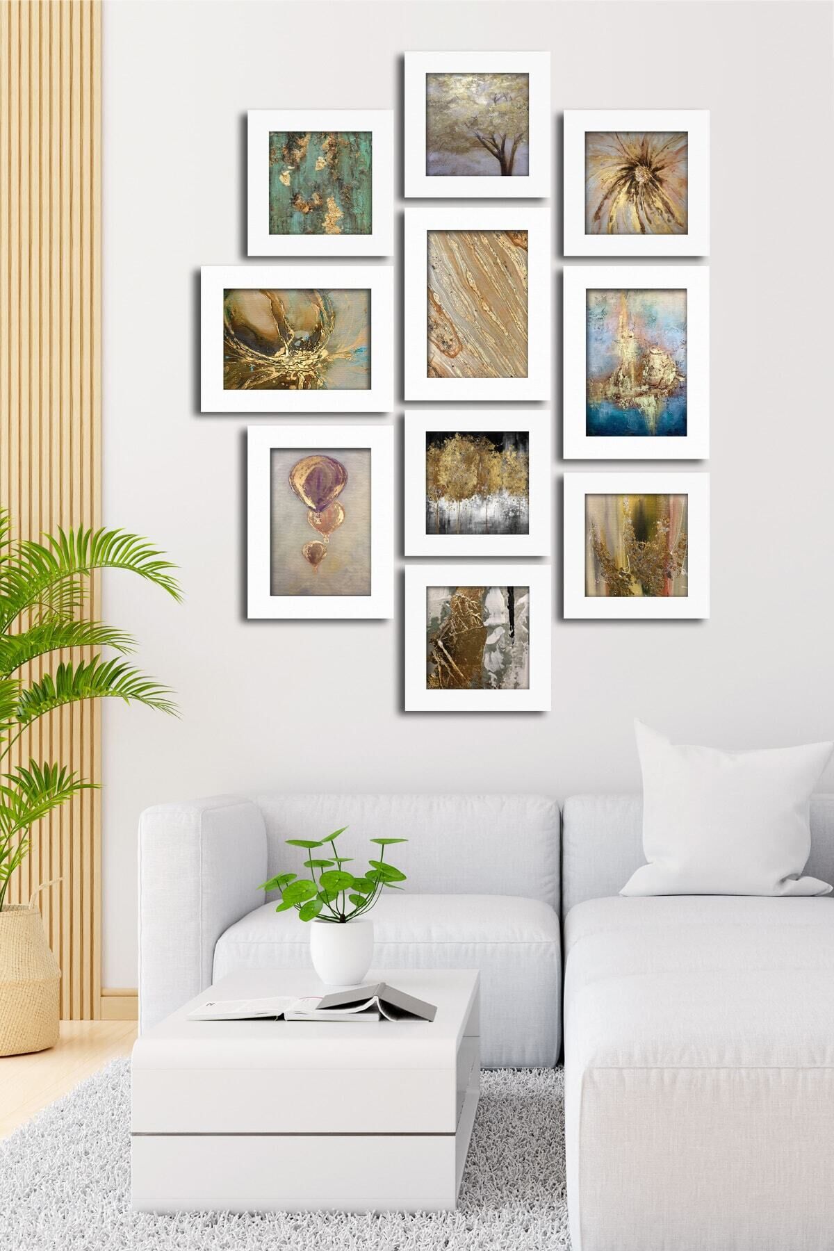 10 Parçalı Çerçeve Görünümlü Mdf Tablo Seti Flm073