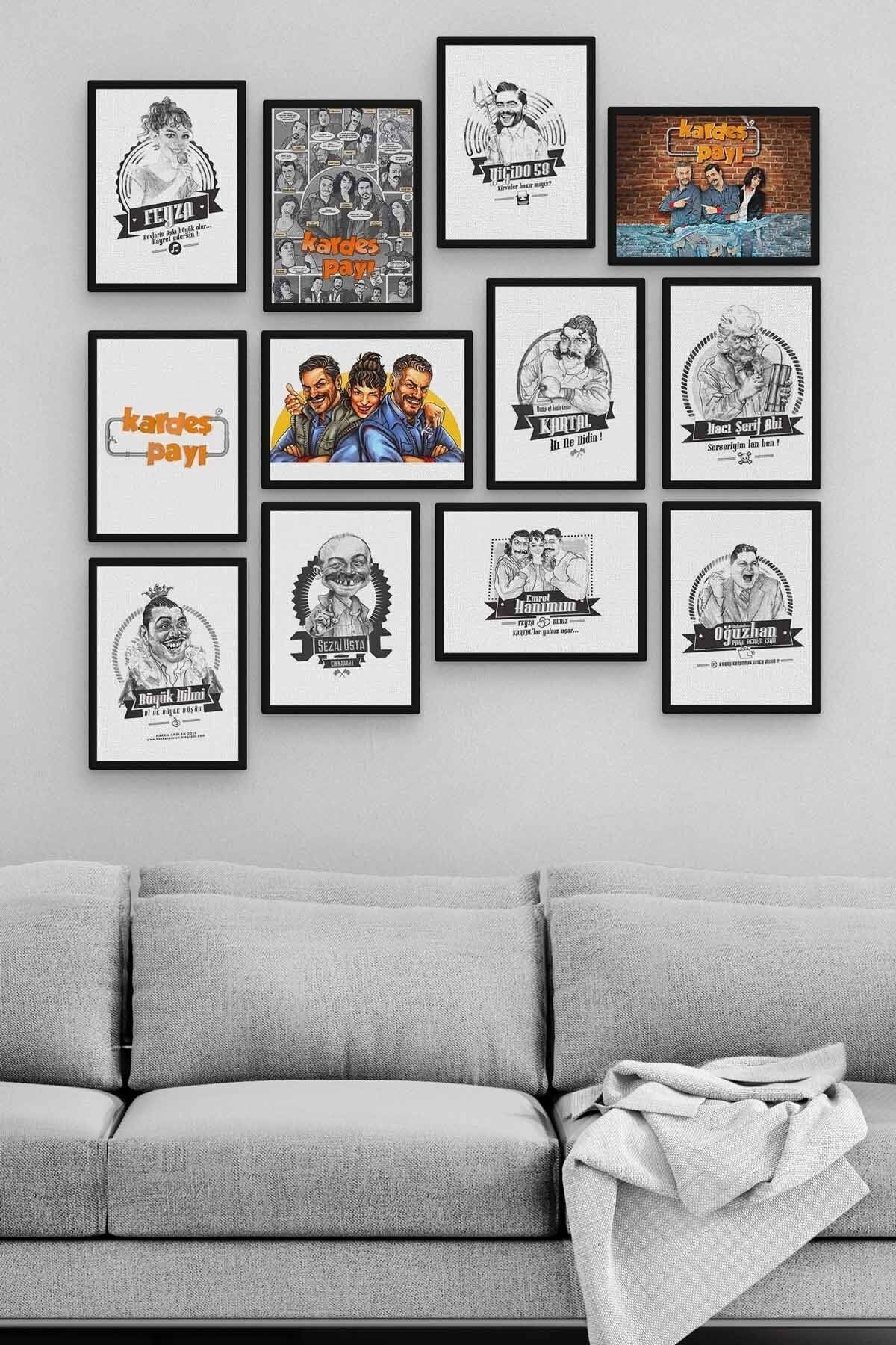 Kardeş Payı 12 Parça Ahşap Mdf Tablo Zlltb158