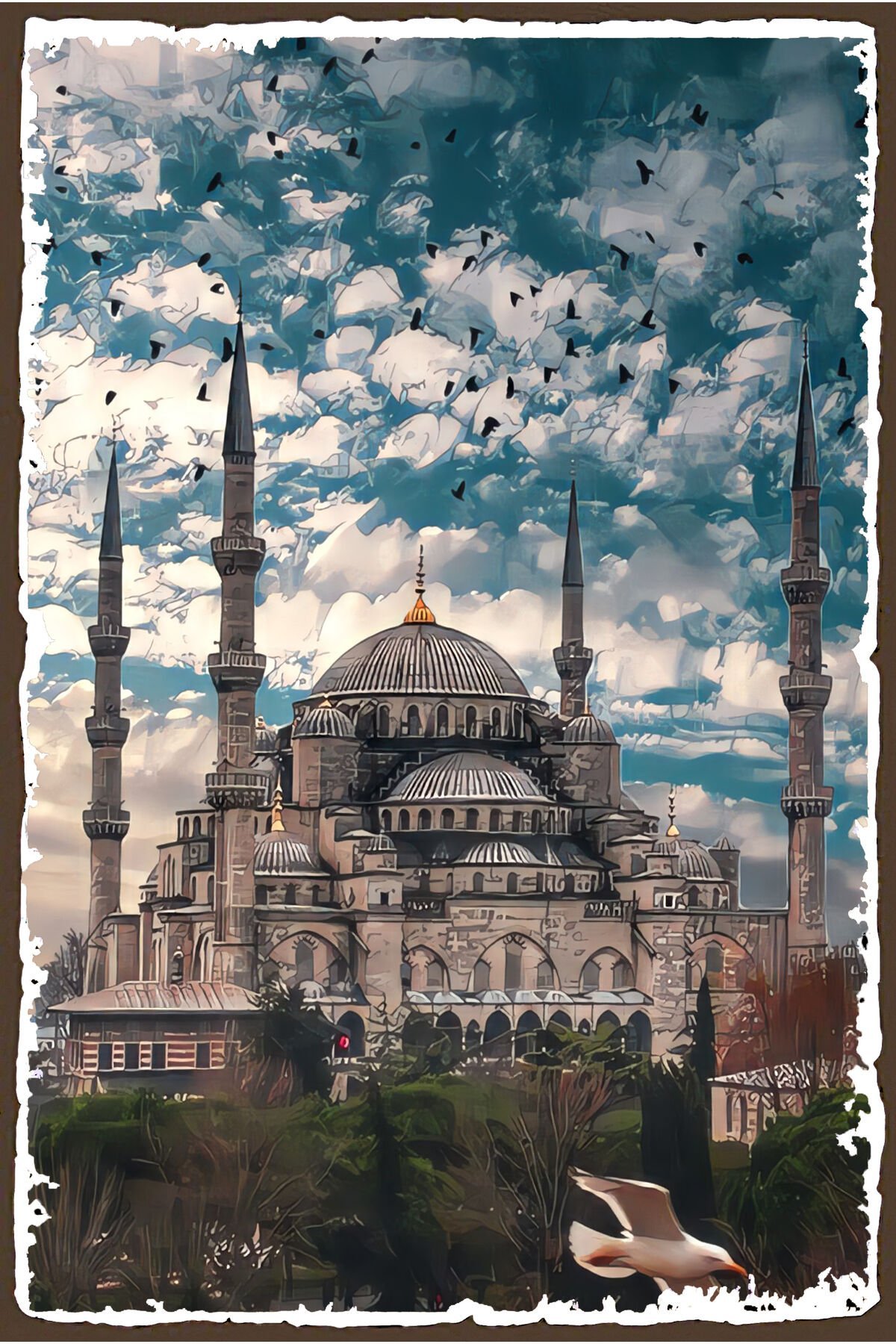 İstanbul Tasarımlı Ahşap Poster