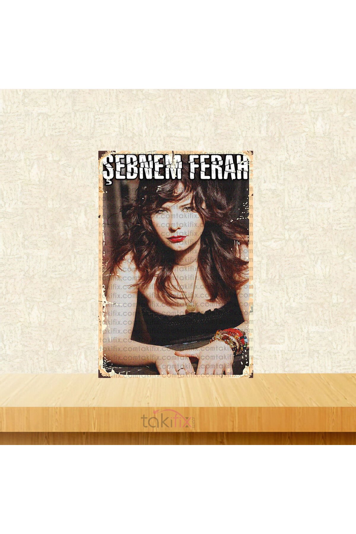 Şebnem Ferah Tasarımlı 20x30 Cm Retro Ahşap Tablo